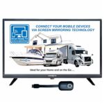 Unispectra ® 22 Pouces Smart Ready TV 12V / 220V Tuner TNT et Sat, Lecteur Multimédia USB, HDMI. TV 12v Camping Car, Petite Television pour Camion, Caravane, Bateau, télé pour Cuisine