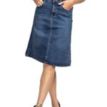 Van Der RichJupe Jeans aux Genoux Style Evasée Tissu Extensible - Femme