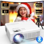 Vidéoprojecteur Bluetooth avec Trépied, YOOYAA 9500L Mini Projecteur Full HD 1080P Supportée,Portable Outdoor Home Cinéma Retroprojecteur, Compatible avec Téléphone/PC/TV Stick/PS4
