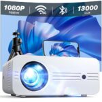 Vidéoprojecteur 5G WiFi Bluetooth, 13000 Lumens Full HD 1080P Natif 4K Supportée, iZEEKER Rétroprojecteur Mini Portable Home Cinéma pour iOS Android PS5 HDMI USB Firestick (avec Trépied)