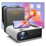 Vidéoprojecteur YABER Pro V8 WIFI6 Bluetooh,450 ANSI Lumens Soutiens 4K Full HD 1080P Projecteur,Correction trapézoîdale 4D/4P Zoom RétroProjecteur 250'' Home Cinéma pour iOS,Android,TV Stick,PS5.