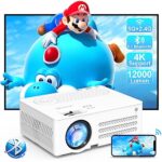 Videoprojecteur, 12000L 5G WiFi Bluetooth Full HD 1080P 4K Supportée, AKATUO Mini Projecteur Portable Rétroprojecteur Home Cinéma, Compatible avec Smartphone HDMI USB Firestick