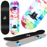 Vikaster Skateboard débutant, Planche à roulettes Skateboard, 79cm×20cm,Planche à roulettes Complètes avec des roulements à Billes ABEC-9, Skateboard Cruiser pour Enfant Fille Garçon Ado Adulte