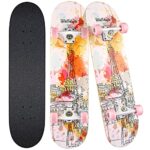 WeSkate Skateboard pour filles et garçons débutants – 31 pouces skateboard complet standard pour adolescents et adultes, 7 couches, double kick Deck Element Cruiser Skateboard