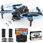 X19 Drone pour Débutant avec Caméra 720P HD, Drone FPV Pliable avec 2 Caméras/Maintien de l'altitude, mode sans tête, démarrage à une touche, flips 3D, 2 piles modulaires, Jouets Cadeau pour Enfant