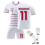 YAGUMO23/24 A-C Milan Maillot de Foot Enfant Nr. 9 Giroud Nr. 11 Ibrahimovic Nr. 17 R.LEAO Domicile Soccer Jersey, Football Ensemble Garçons/Adultes Entrainement T-Shirt et Short avec Chaussettes