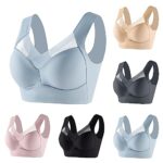 YESOK1/2/3/4/5pc Soutien Gorge sans Armature Soutien Gorge de Sport Femme Couleur Unie Grandes Tailles sans Couture sans Fil en Push Up Brassiere Sport Femme Confortable pour Quotidien Sport Yoga