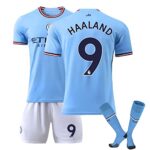 YIWAWQIANMaillot Haaland Enfant N°9 Maillot de Foot Enfant, Maillot de Football Adulte Ensemble Enfant Maillot de Foot avec Chaussettes