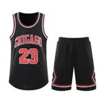 YIWAWQIANMaillots de Basketball Enfants/Adulte Rouge No.23 Maillots Jersey de Basket-Ball Ensemble pour Garçon/Homme, Pantalon de Basketball pour Enfants Gilet Top & Shorts