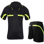 YUACYUniforme d'arbitre de football professionnel pour hommes, col rabattable, vêtements d'arbitre de football, chemise à manches courtes, short à trois poches