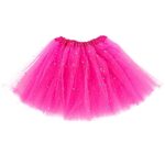 YolevJupe Tutu Femme 3 Couches Tulle Jupe Ballerine avec Paillettes Étoiles Adulte Adolescent Totem Jupe Rétro Années 80 Fête Halloween Carnaval Costume De Fête
