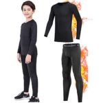 YutdengEnsemble de sous-vêtement Thermique pour Garçon Thermiques Set de Sports Enfant Manches Longues et Leggings Chaud sous-Vetement à Séchage Rapide pour Ski Football Hiver