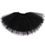 ZookeyJupe Tutu Jupe Tutu en Tulle à 4 Couches Jupon Jupe de Danse Bouffante pour Les Femmes et Les Filles (A-Le Noir)