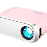 ksbaby Projecteur Portable, Projecteur d'Extérieur, Mini Projecteur Vidéo LED Esthétique Pour Films Portables en Plein air Compatible avec HDMI, USB, Ordinateur Portable, clé TV, iOS et Android