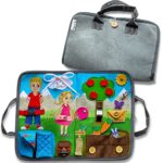 Max & Lea - BUSYBAG - Valise d'activités pour la motricité Fine et l'apprentissage des Enfants - Jouet éducatif avec Fermetures, Lacets et Zips - BusyBoard Maison et Voyage - Enfants de 2 à 6 Ans