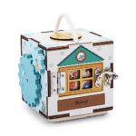 Pikatoyz Cube d'Activité en Bois Montessori. Jouet Bébé 1 an, 2 3 4 Ans. Jeu Éducatif, Jouet Enfant d'Éveil de Voyage, Busy Board. Cadeau pour Fille et Garçon. Jouets d'Activité et de Développement