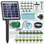 AnseTo Kit Arrosage Automatique Solaire pour Jardin, 2024 Nouveau Systeme Arrosage Automatique Goutte a Goutte avec 15M Tuyau Arrosage, Programmateur Arrosage pour Vacances Balcon Pot de Fleur Plantes