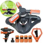 Armo® Arroseur automatique rotatif à 3 bras avec connecteurs de tuyau rapide à 360 degrés