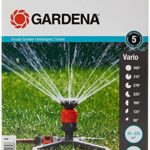 Arroseur Circulaire Vario Comfort de Gardena : Arroseur Pulvérisateur pour un Arrosage Uniforme, pour des Surfaces jusqu'à 225M², Portée 8,5 M, Réglage de Secteur à 7 Niveaux de 90° à 360° (1948-20)