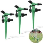 Arroseur de pelouse, arroseur de Jardin 3 pièces, Peut être utilisé pour Le système d'irrigation de Douche de Jardin et Le système d'irrigation de pelouse, arroseur de Jardin Rotatif à 360°, Vert