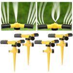 Arroseurs de Pelouse 4 Pièces, Arroseur de Jardin Rotatif à 360 ° Irrigation Automatique, Arroseurs réglables pour Pelouse, Plantes, Fleurs, Légumes, Grandes Surfaces Jusqu'à 80 m²