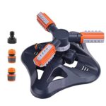 Diment Power Arroseur de jardin 3 bras 360 ° - Système d'arrosage automatique - Débit réglable et débit d'eau - Grande surface de pulvérisation