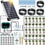 GUHAOOL Kit D'irrigation Goutte à Goutte Automatique énergie Solaire, Système D'irrigation Automatique de Jardin avec Minuterie+Tuyau de 35M, Systeme Arrosage Automatique pour Jardin,Plantes de Balcon