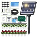 Kit Arrosage Automatique Goutte à Goutte énergie Solaire pour Jardin, Système D'irrigation Automatique de Jardin avec 12 Modes de Minuterie+Tuyau de 15 m pour Jardin, Plantes de Balcon, Légumes