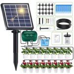 Kit Arrosage Automatique Goutte à Goutte énergie Solaire pour Jardin, Système D'irrigation Automatique de Jardin avec 12 Modes de Minuterie+Tuyau de 15 m pour Jardin, Plantes de Balcon, Légumes