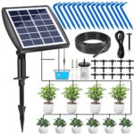 Kits D'arrosage Automatiques Goutte à Goutte énergie Solaire,Système d'irrigation Jardin,Système Arrosage Automatique Solaire pour Jardin avec 15M Tuyau pour Jardin Extérieur et Balcon Plantes en Pot
