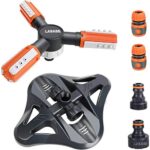LABABE Arroseur de jardin, système d'arrosage de pelouse amélioré, arroseur automatique rotatif à 360 degrés pour arroser les plantes ou jouer en plein air d'été (orange)