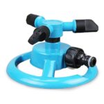 MEETOZ Arroseur de pelouse, tête de pulvérisation rotative à 360 degrés mobile automatique pour serre de jardin (base ronde)