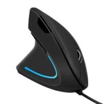 STAR-LINK Souris Optique Verticale Filaire USB pour gaucher réglable DPI 800-1200-1600 Boutons Avant et arrière pour Windows Mac et Linux (Noir)