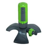 YESTAR Arroseurs de Jardin Oscillant, Arrosage Automatique d'eau de Pelouse avec Base PT, Entraînement à Engrenage Rotatif Automatique 30-360 Degrés et 3 en 1 pour Arroser Les Plantes Fleurs
