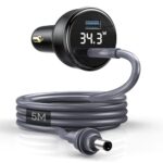 EDUP Starlink Mini adaptateur de voiture, câble d'alimentation CC + adaptateur allume-cigare Starlink 12 V-24 V avec affichage numérique, cordon de charge de voiture étanche avec port USB de type C