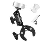 Starlink Mini support de montage de galerie de toit - Fixation d'échelle de camping-car - Collier de serrage réglable à 2 axes à 360° - Pour antenne satellite Starlink Mini - Compatible avec les